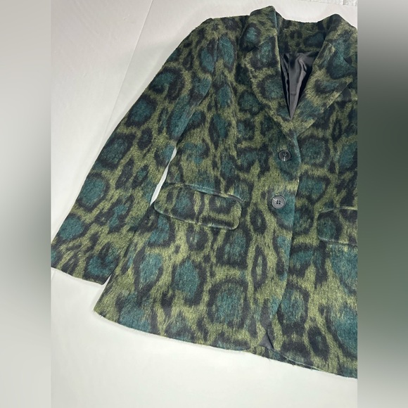 KELLY OBI || Green & Black Leopard Print Blazer. Sz. XS/S - Picture 8 of 14